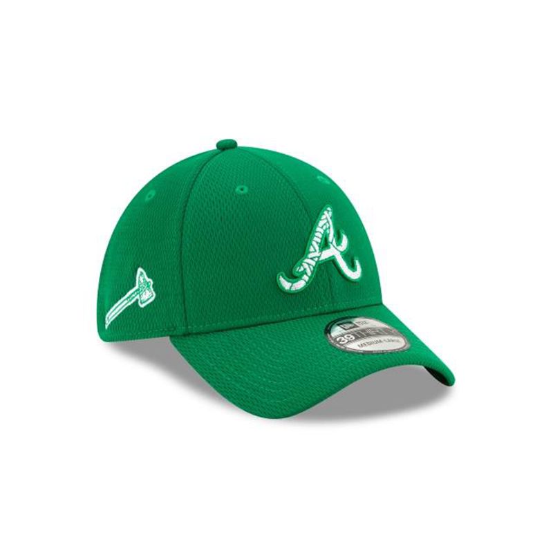 MLB Atlanta Braves St Patricks Day 39Thirty Stretch Fit (IID9110) - Green New Era Caps